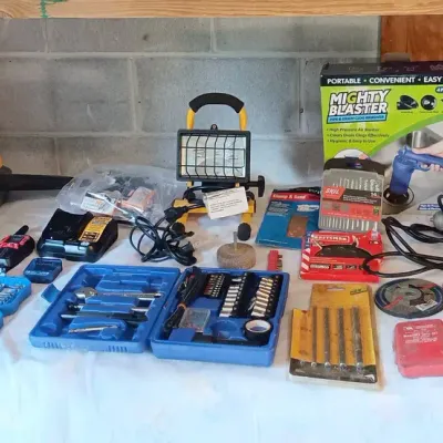 Power Tools -Ryobi Drill, Light, Clog Remover, Firestorm Drill+++
