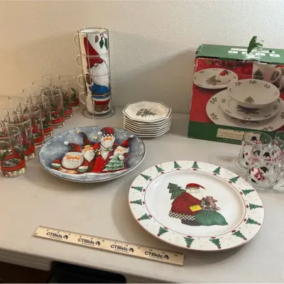 Christmas Dishes - Libbey, Noel Morning, Gnome Coffee Cups+