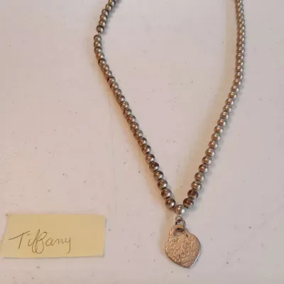 Tiffany & Co.  Sterling 925 Necklace W/Heart Charm, 29 G