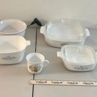 Pyrex/Corningware - Blue Cornflower, Green Medallion, Colonial Mist+