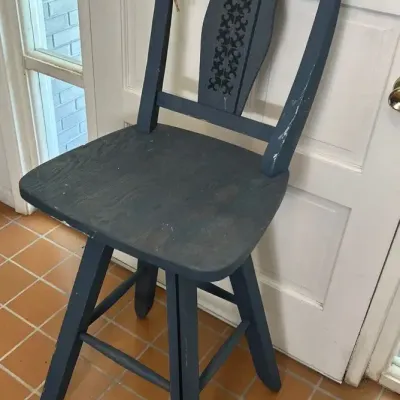 Solid Wood Painted Swivel Bar Stool 18x17x49