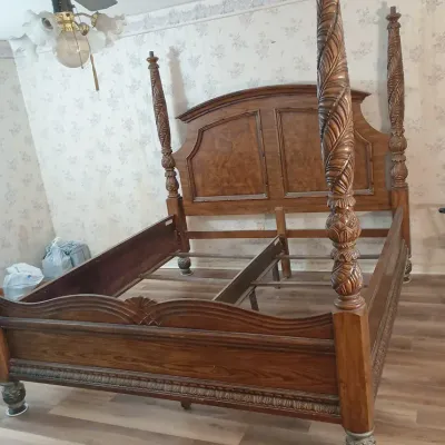 Very Large King Wood 4 Poster Bed Frame 85x93 By 82