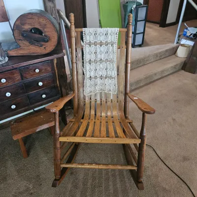 Sale Photo Thumbnail #132: Antique Wooden slat Rocker