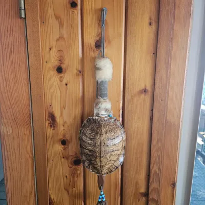 Sale Photo Thumbnail #14: Native American tortoise shell rattle