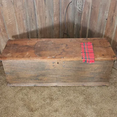 Sale Photo Thumbnail #93: Antique Till Trunk