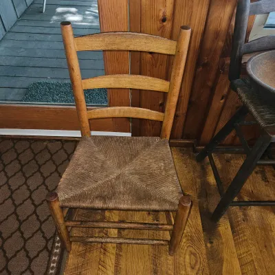 Sale Photo Thumbnail #13: Ladder back rush seat Chair