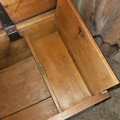 Sale Photo Thumbnail #95: Antique Till Trunk
