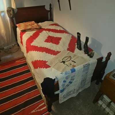 Sale Photo Thumbnail #151: Twin Bed with Antique Quilts