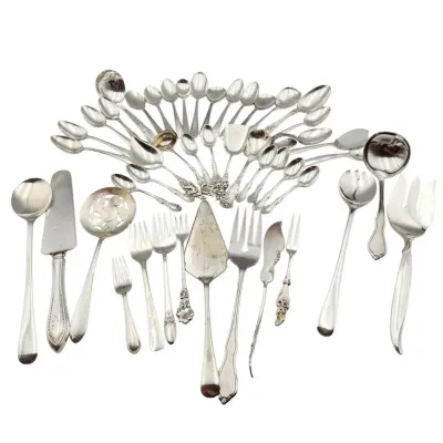 Assorted Silverware Silver Plate Lot Oneida, W.m. Rogers, Flair, Reed & Barton