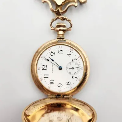 Antique Edwardian 1900s Waltham C.w.c. Co Pocket Watch Brooch