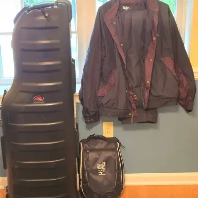 Golf Travel Lot: Hard Shell Case, FootJoy DryJoys Jacket, Bag