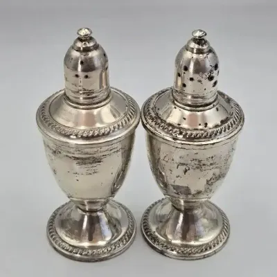 Duchin Creations Sterling Silver Weighted Salt & Pepper Shakers - 28.7g