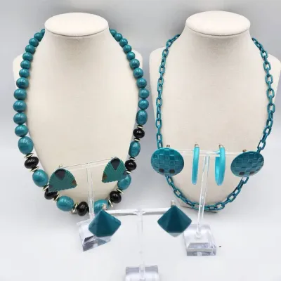 Teal Vintage 80s Jewelry Lot