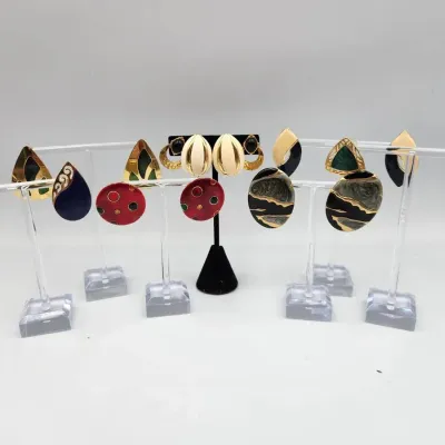 Gold Tone & Enamel Vintage 80s Earring Lot