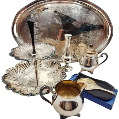 Silver Plated Serving Lot #1: Viking, International Silver, Oneida, Legacy