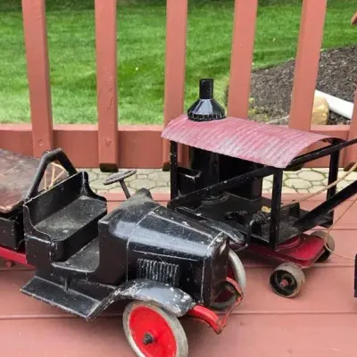 1920s Buddy L Steel Dump Truck & Steam Shovel Set