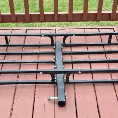 Black Metal Hitch-Mount Cargo Carrier Basket for Vehicle