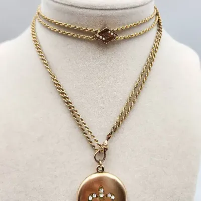 Edwardian Antique Paste Stone Locket By W&H Co.
