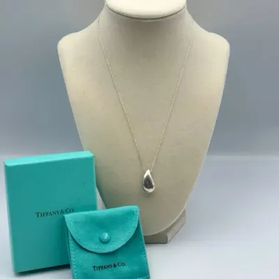 Tiffany & Co 925 Sterling Teardrop Pendant Necklace - 10.6g