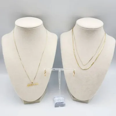 14k Yellow Gold Jewelry Lot: Gold Chains And Hoops - 5.7g