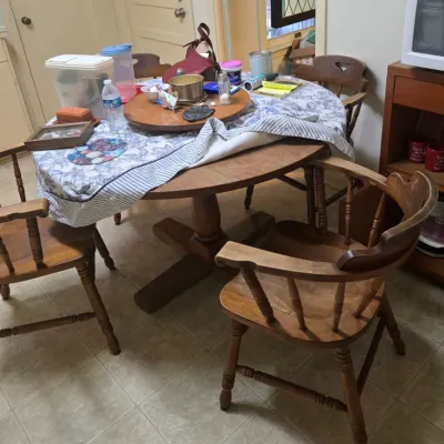 Maple Table & 4 Captain Chairs