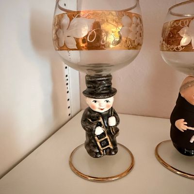 Vintage Goebel Hummel Figural Stemware Set