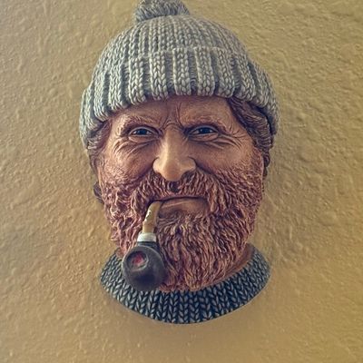 Vintage Bossons Fisherman Chalkware Wall Plaque