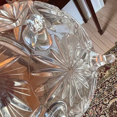 Vintage Cut Crystal Pinwheel and Star Footed Bowl