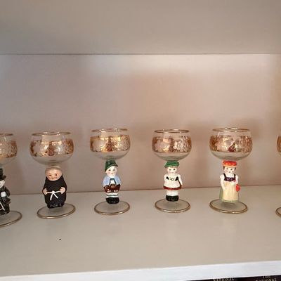 Vintage Goebel Hummel Figural Stemware Set