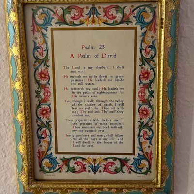 Vintage Italian Psalm 23 Decorative Wall Plaque