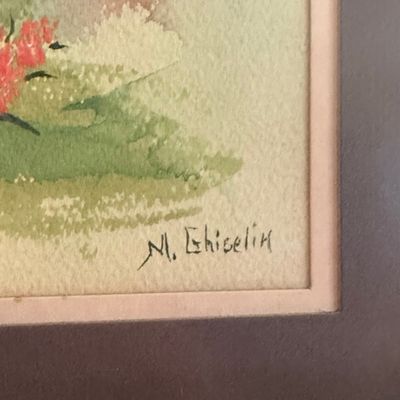 M. Ghiselin Watercolor Floral Painting