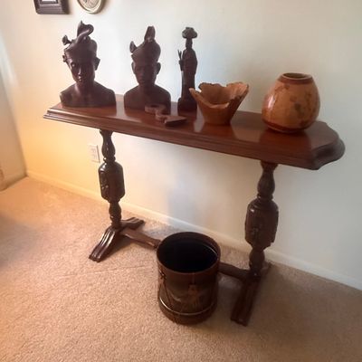 Vintage Jacobean Baroque Style Mahogany Console Table