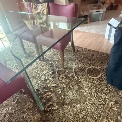 Waterfall Glass Dining Table