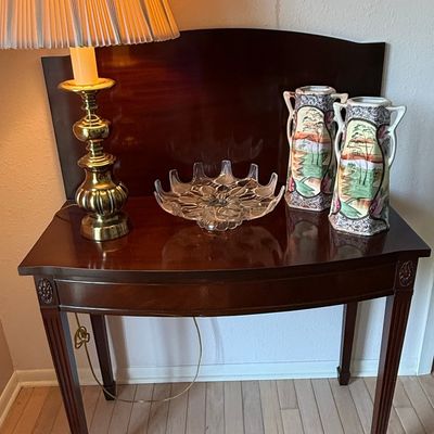 Federal Style Mahogany Demilune Console Table