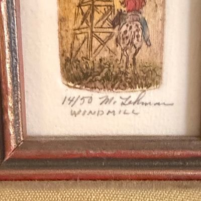 M. Lehman 'Windmill' Limited Edition Etching