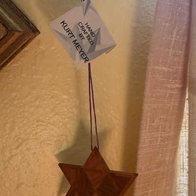 Kurt Meyer Handcrafted Wooden Star of David Ornament