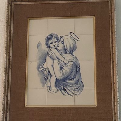 Madonna and Child Ceramic Tile Mural by Giuseppe Tarantino