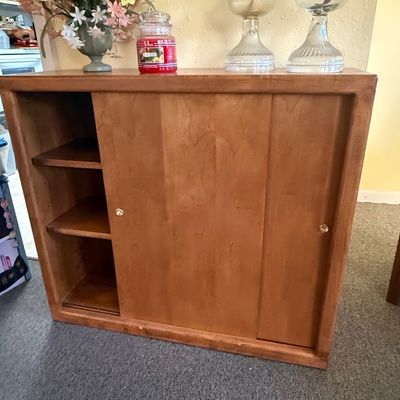 Mid Century Modern Sliding Door Cabinet