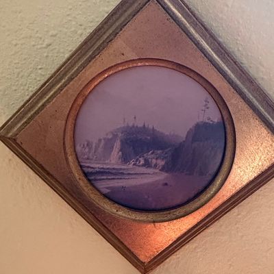 Vintage Toned Coastal Landscape in Diamond Frame