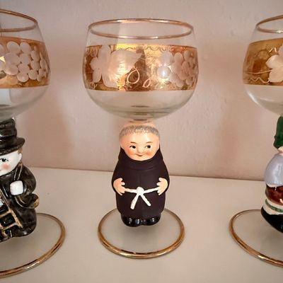Vintage Goebel Hummel Figural Stemware Set