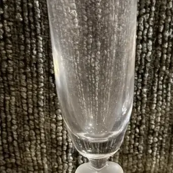 Frosted Heart Stem Champagne Flute Clear Glass Toasting Glass Elegant Wedding Barware