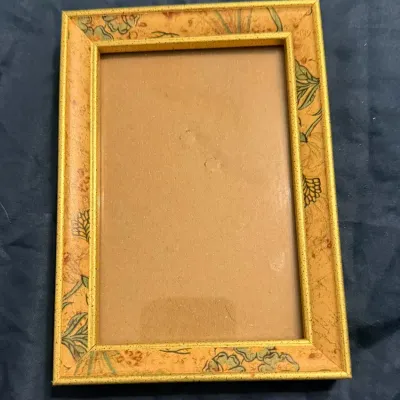 Vintage Intercraft Floral Picture Frame Gold Tone Botanical Cottagecore Style