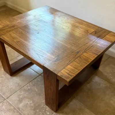 Rustic Solid Wood Coffee Table – Chunky Farmhouse Style