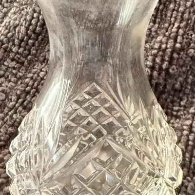 Vintage Pressed Glass Bud Vase – Diamond Pattern Clear Glass Floral Vase 4”