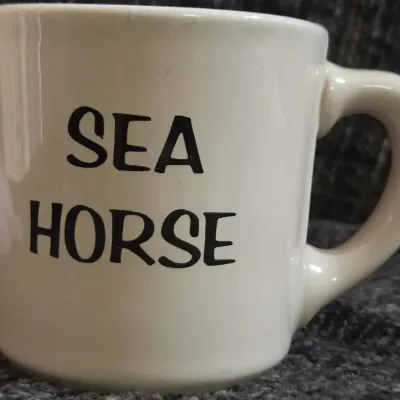 Vintage “SEA HORSE RAY” Personalized Souvenir Coffee Mug | The Mug Shop Corona Del Mar CA