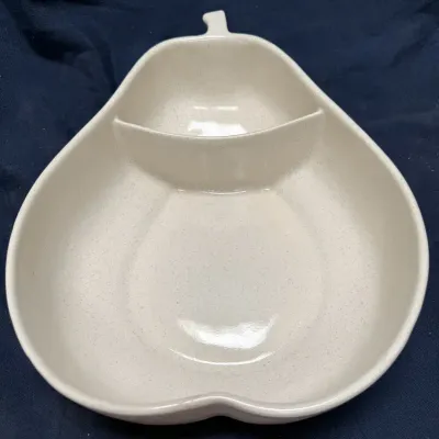 Vintage California Pottery Pear-Shaped Chip & Dip Serving Bowl