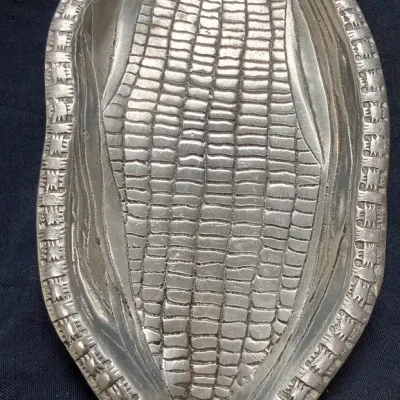 Vintage Centrumetal Corn on the Cob Pewter-Tone Serving Platter