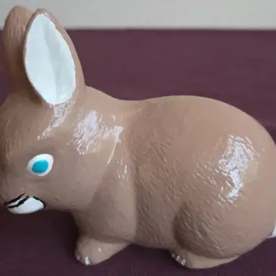 Ceramic Bunny Rabbit Figurine – 5” Decorative Easter Bunny