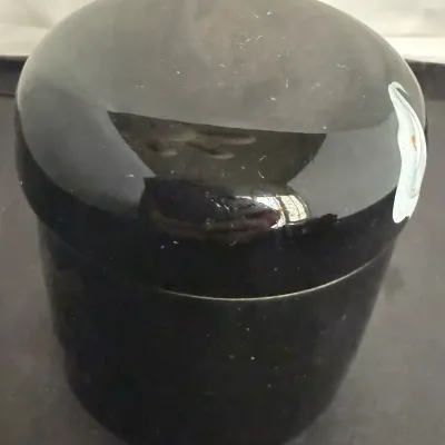 Black Ceramic Calla Lily Lidded Scented Candle Jar