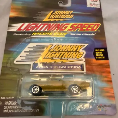 Johnny Lightning Lightning Speed Gold Convertible Die-Cast Car – Sealed Package